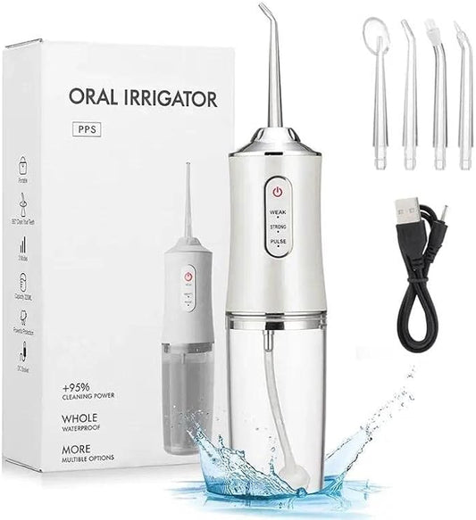 Water Flosser BeetleCare Cordless Dental Oral Irrigator With 4 Nozzle Tips and 3 Different Water Pressure Modes