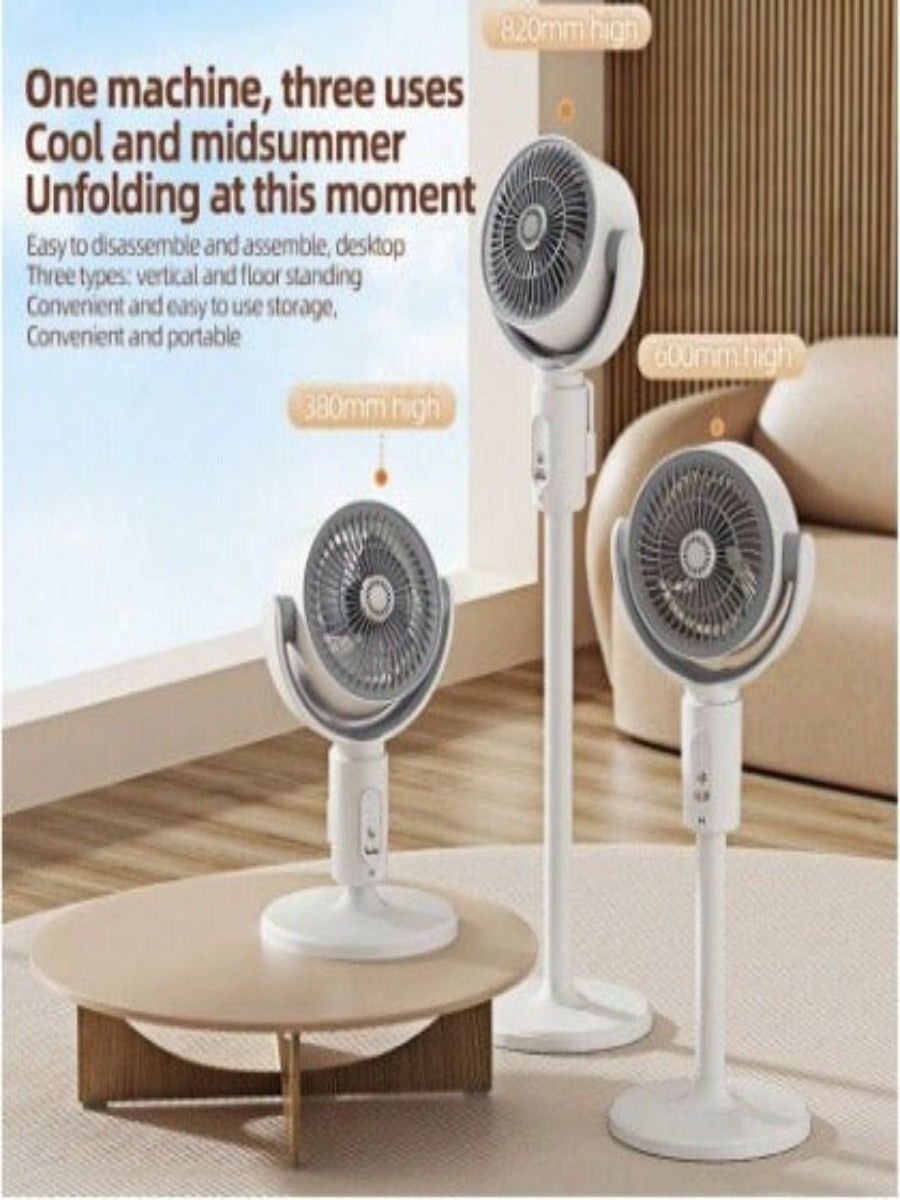 3 in 1 Portable Movable Air Circulation Rechargeable Fan With Remote Control